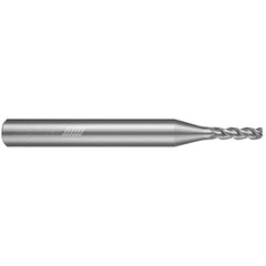 Corner Radius End Mill: 3/16" Dia, 5/16" LOC, 0.0300" Radius, 3 Flute, Solid Carbide