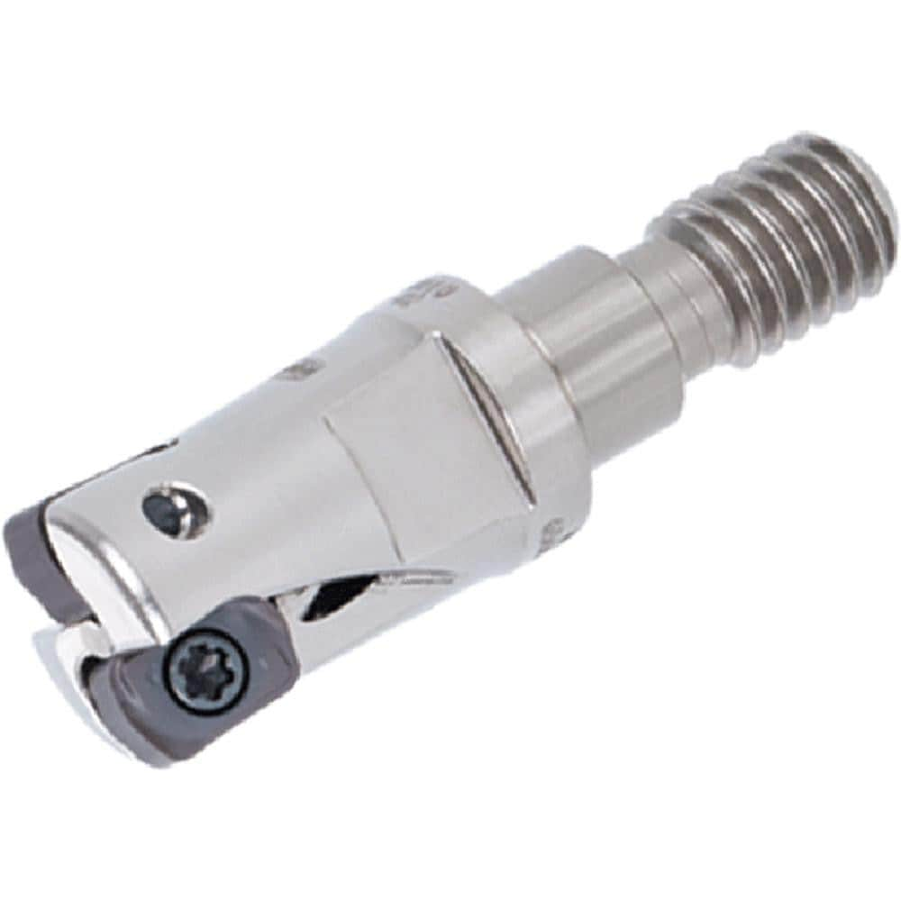 Indexable High-Feed End Mill: 10 mm Cut Dia, 6 mm Modular Shank