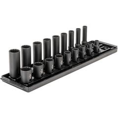 Deep Standard Impact Socket Set Socket Set: 18 Pc, 0.3125 to 0.75" Socket