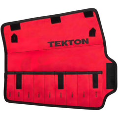 Tool Pouches & Holsters; Holder Type: Rollup Pouch; Tool Type: Tekton Ratcheting Combination Wrench; Closure Type: Hook & Loop; Material: Polyester; Color: Red; Hand: Neutral; Belt Included: No