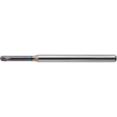 Ball End Mill: 1/4" Dia, 1/4" LOC, 4 Flute, Solid Carbide