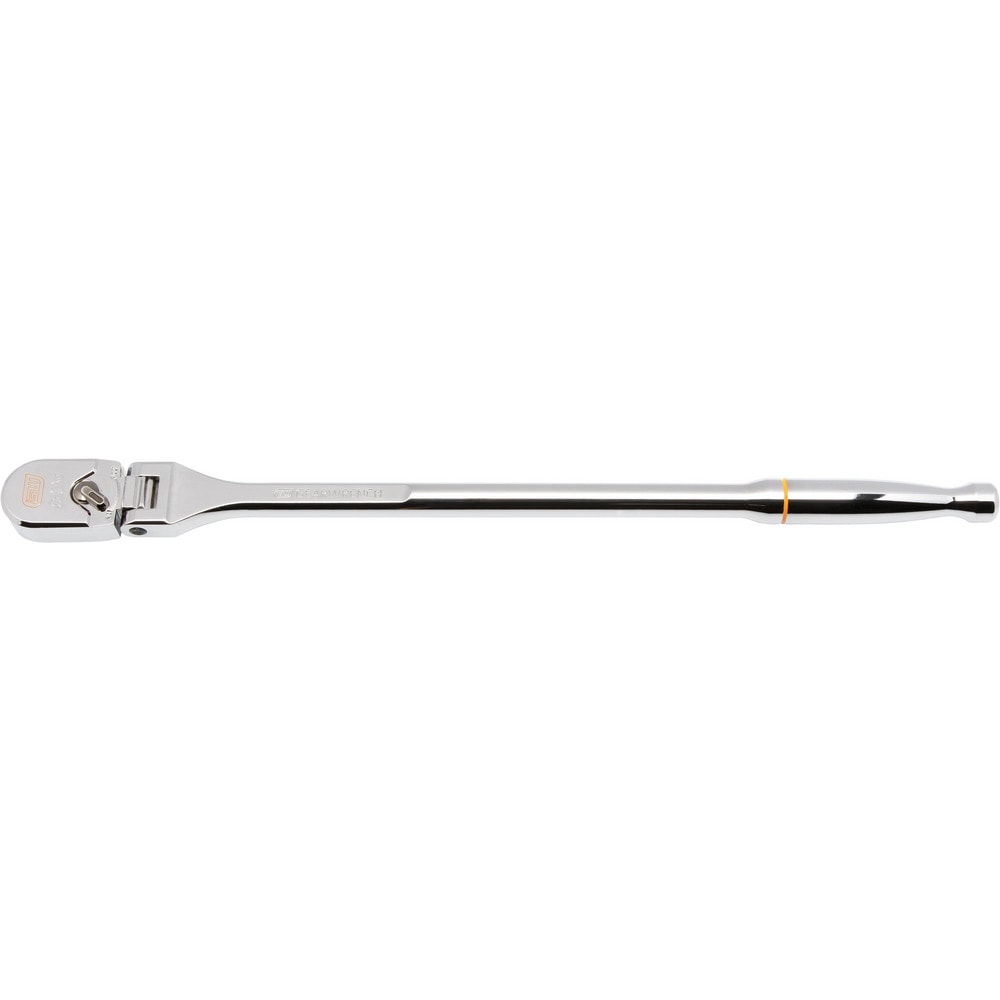 Ratchets; Tool Type: Ratchet; Drive Size: 0.5; Head Shape: Teardrop; Head Features: Reversible; Head Style: Flexible; Material: Alloy Steel; Finish: Polished Chrome; Overall Length (Inch): 19.06