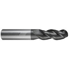 Ball End Mill: 5/16" Dia, 7/16" LOC, 3 Flute, Solid Carbide