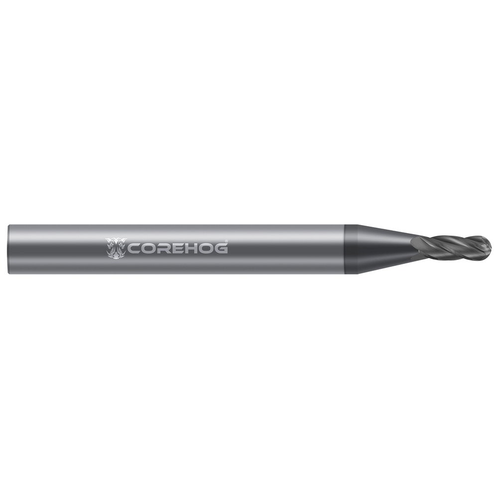 Ball End Mill: 5/64" Dia, 15/64" LOC, 4 Flute, Solid Carbide