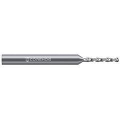 Micro Drill Bit: 0.0200" Dia, 130 deg, Solid Carbide