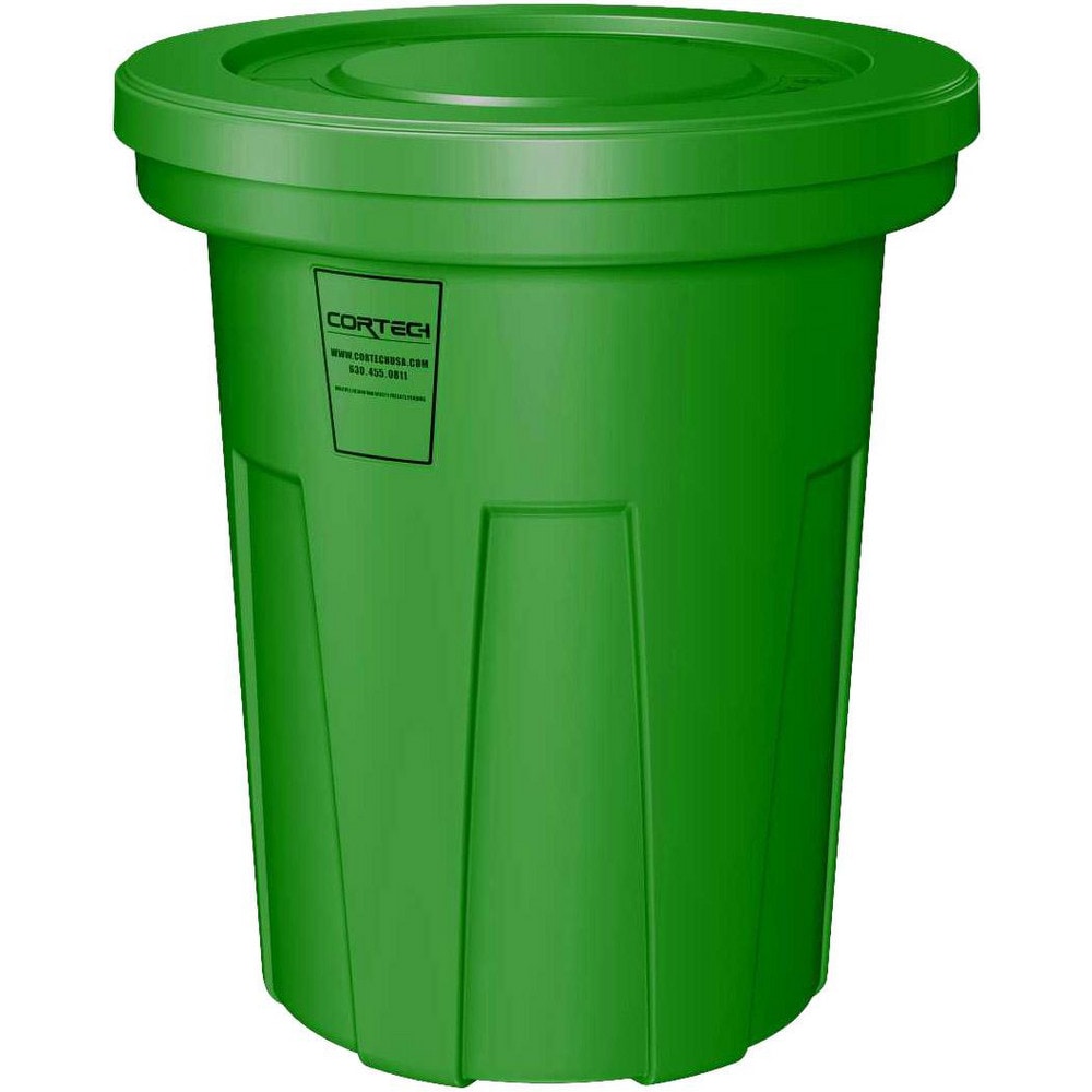 Trash Cans & Recycling Containers; Product Type: Trash Can; Type: Cortech Cobra Trash Can; Container Capacity: 40 Gallons; Container Shape: Round; Lid Type: No Lid; Container Material: Polyethylene; Color: Green; Material: Plastic