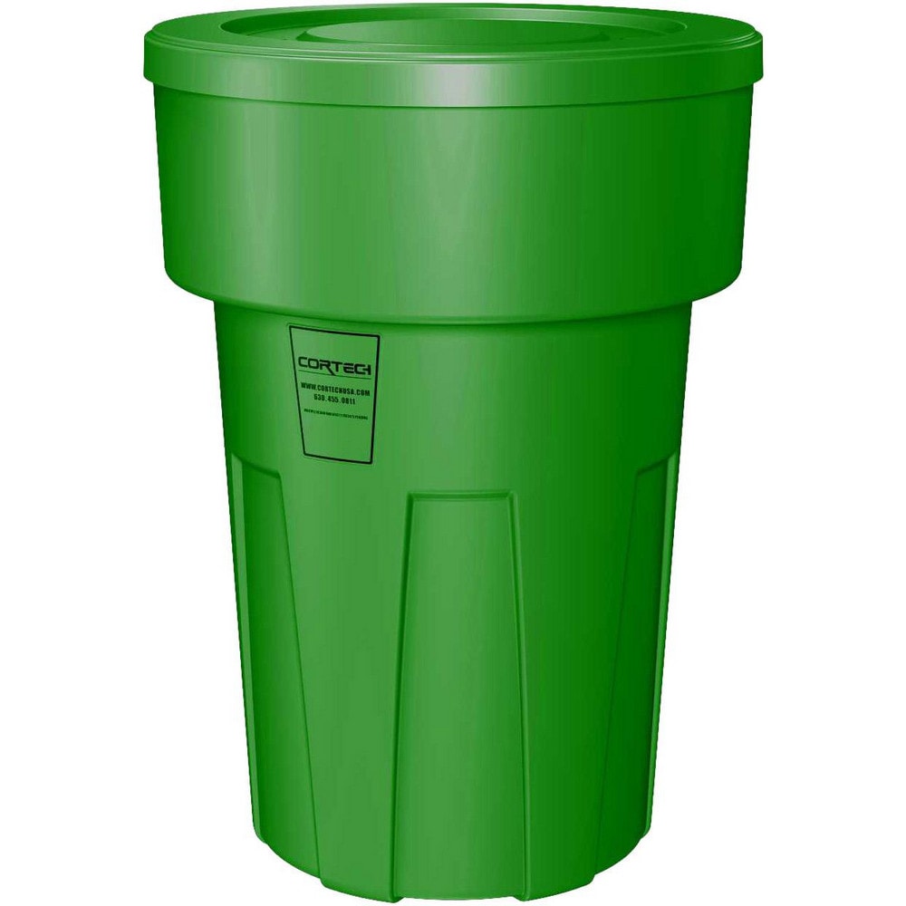 Trash Cans & Recycling Containers; Product Type: Trash Can; Type: Cortech Cobra Trash Can; Container Capacity: 55 Gallons; Container Shape: Round; Lid Type: No Lid; Container Material: Polyethylene; Color: Green; Material: Plastic