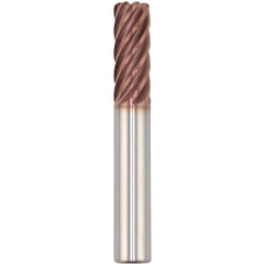 Corner Radius End Mill: 16.00 mm Dia, 40.00 mm LOC, 1.00 mm Radius, 7 Flute, Solid Carbide