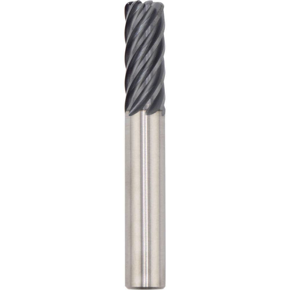 Corner Radius End Mill: 16.00 mm Dia, 48.00 mm LOC, 1.00 mm Radius, 7 Flute, Solid Carbide