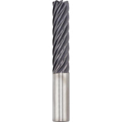 Corner Radius End Mill: 25.00 mm Dia, 63.00 mm LOC, 1.00 mm Radius, 7 Flute, Solid Carbide