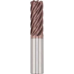 Corner Radius End Mill: 20.00 mm Dia, 80.00 mm LOC, 1.00 mm Radius, 7 Flute, Solid Carbide