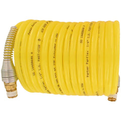 Air & Multi-Purpose Hose; Hose Type: Jackhammer Hose, Multipurpose Air Hose, Sledgehammer Hose; Length Ft. (Feet): 12; Type: Coiled Hose; Color: Yellow; Material: Nylon