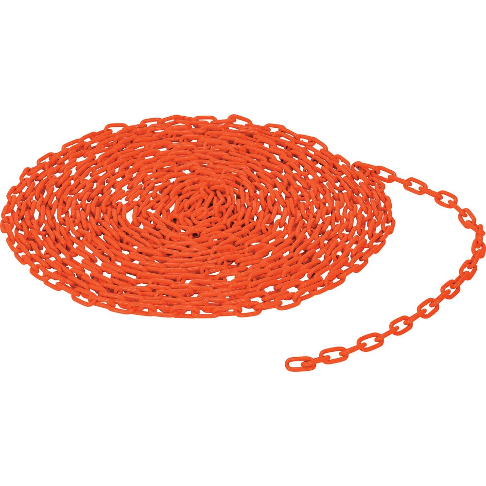 Barrier Rope & Chain; Type: Safety Chain; Snap End Material: None; Hook Fitting Material: None; Color: Orange; Link Type: Straight Link; Rope/ Chain Material: Steel