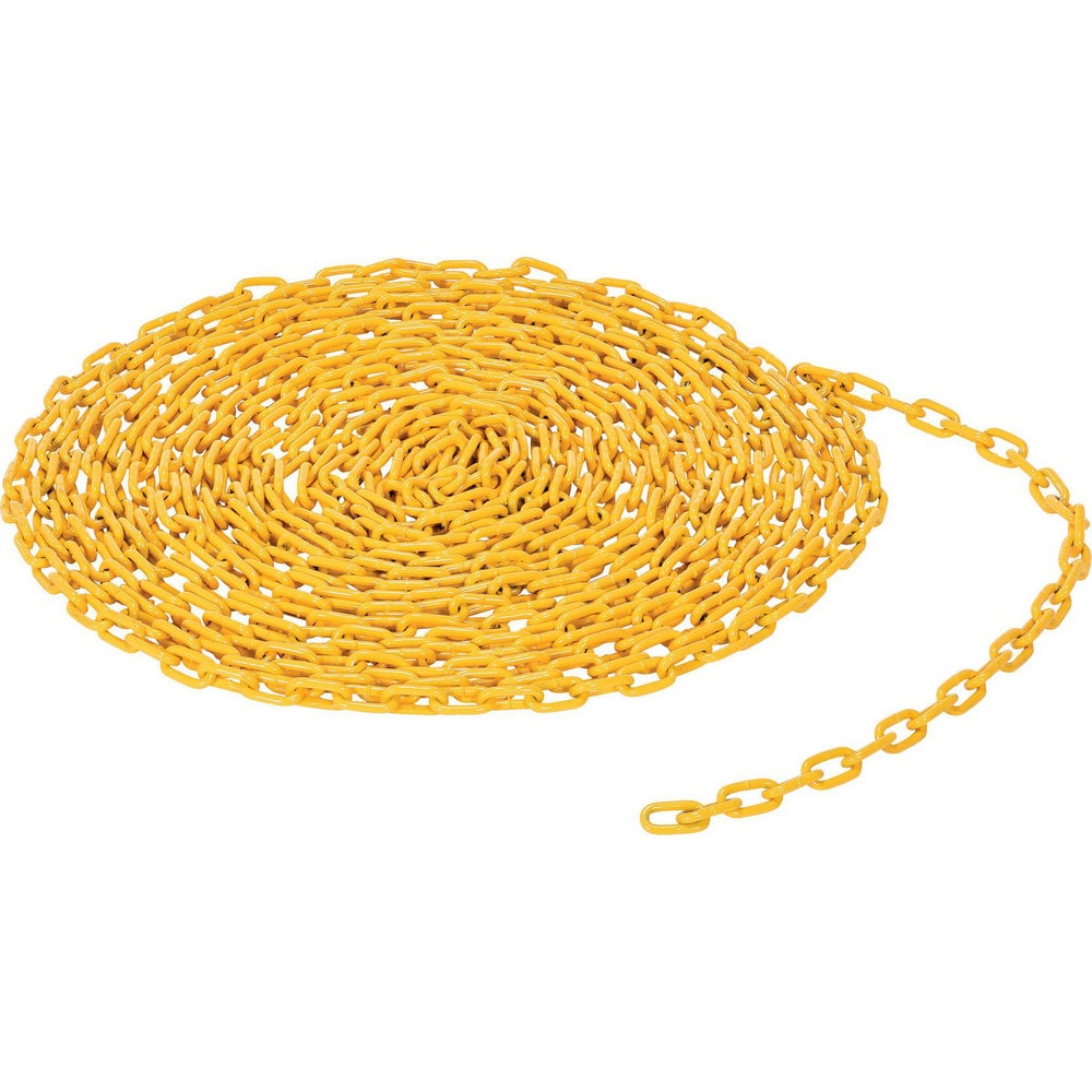 Barrier Rope & Chain; Type: Safety Chain; Snap End Material: None; Hook Fitting Material: None; Color: Yellow; Link Type: Straight Link; Rope/ Chain Material: Steel