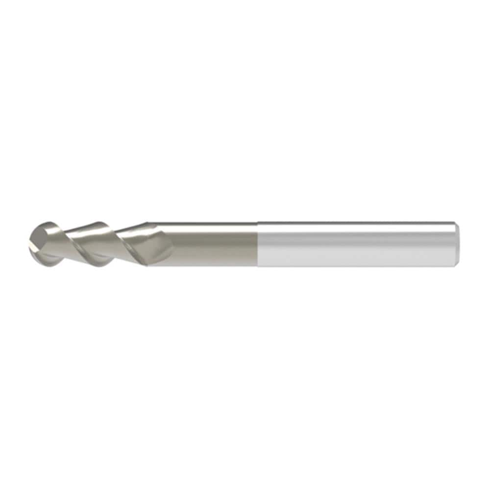 Ball End Mill: 18.00 mm Dia, 20.00 mm LOC, 2 Flute, Solid Carbide