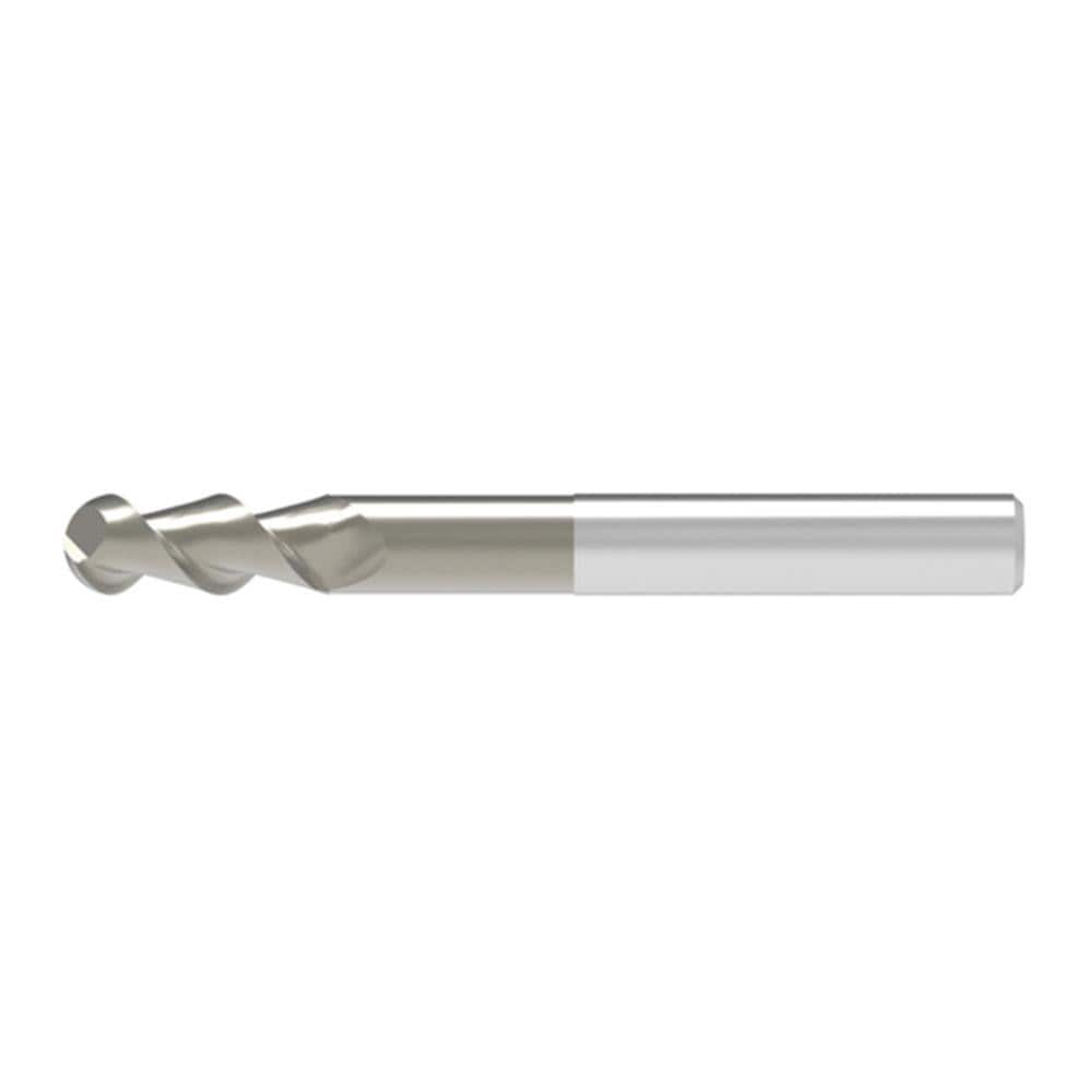 Ball End Mill: 14.00 mm Dia, 36.00 mm LOC, 2 Flute, Solid Carbide