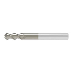 Ball End Mill: 12.00 mm Dia, 13.00 mm LOC, 2 Flute, Solid Carbide