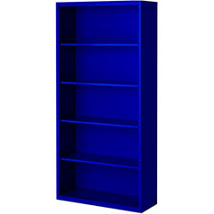 Bookcases; Overall Height: 72; Overall Width: 36; Overall Depth: 18; Material: Steel; Color: Signal Blue; Shelf Weight Capacity: 160