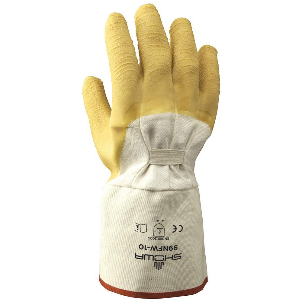 Work Gloves: SHOWA 99NFW, Natural Rubber Latex-Coated Cotton Knit & Natural Rubber, Industrial