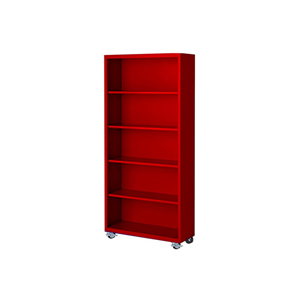 Bookcases; Overall Height: 75; Overall Width: 36; Overall Depth: 18; Material: Steel; Color: Signal Red; Shelf Weight Capacity: 160