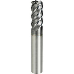 Corner Radius End Mill: 16 mm Dia, 34.00 mm LOC, 1.00 mm Radius, 5 Flute, Solid Carbide