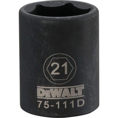 Impact Socket: 1/2" Drive, 21 mm Socket, Hex Drive