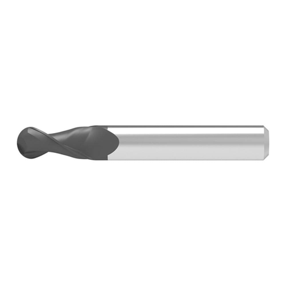 Ball End Mill: 5.00 mm Dia, 9.00 mm LOC, 2 Flute, Solid Carbide