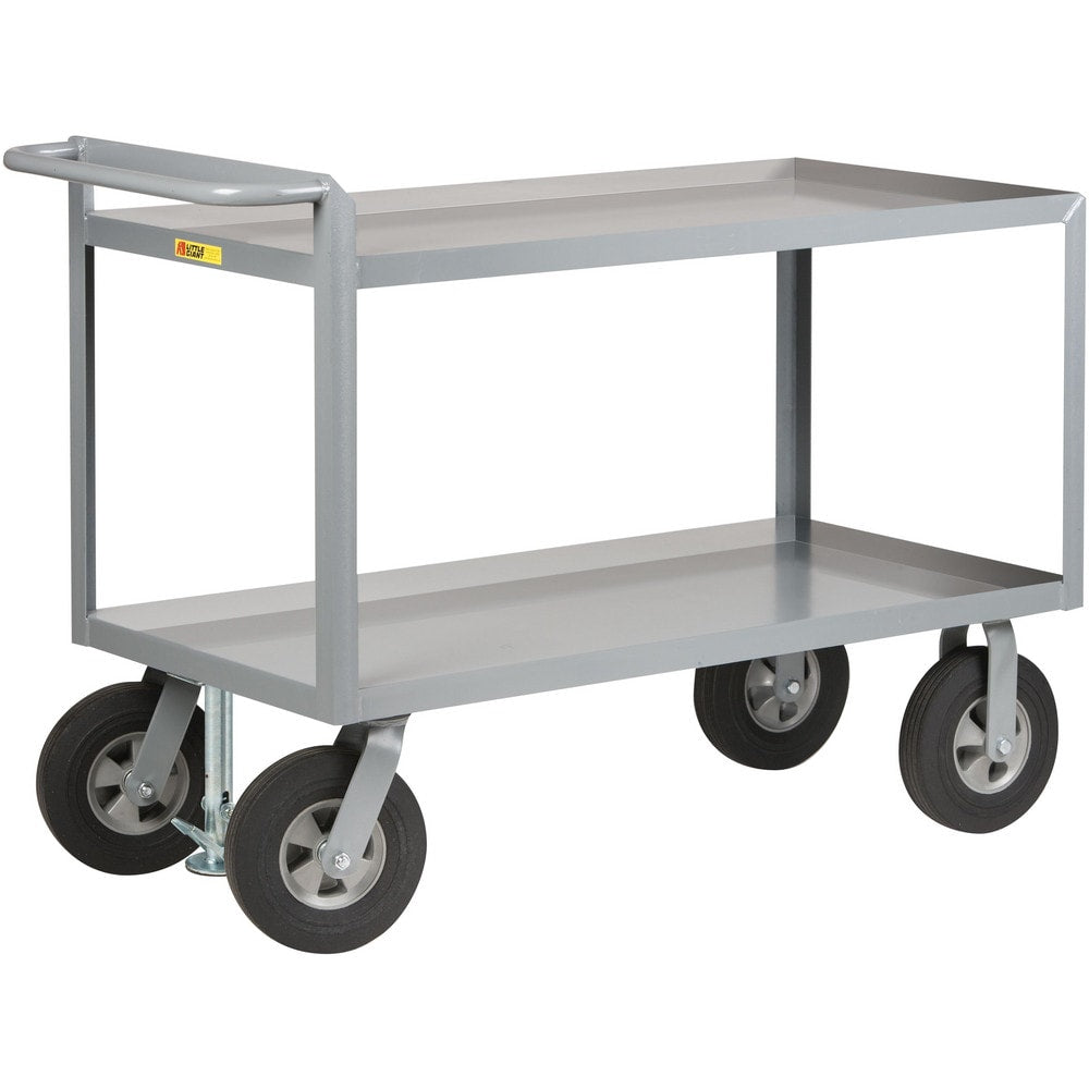 Merchandise Collectors Utility Cart: 54" Long, 24" Wide, Steel, 1500 lb Capacity, Gray