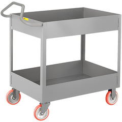 Shelf Utility Cart: 42" Long, 24" Wide, Steel, 1200 lb Capacity, Gray