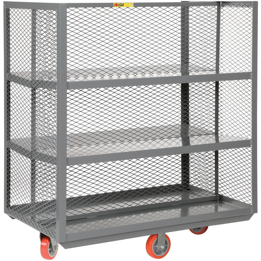 Pick & Pack Utility Cart: 48" Long, 48" Wide, Steel, 2000 lb Capacity, Gray