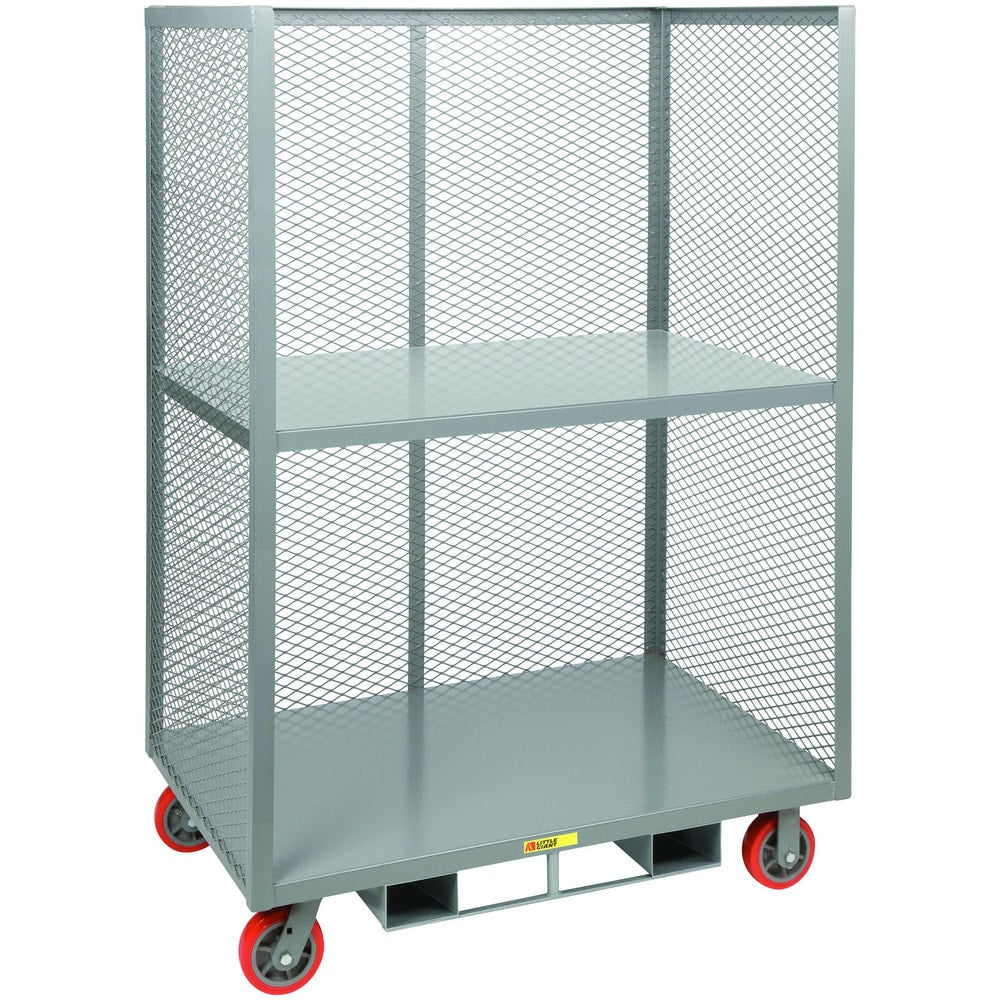 Forkliftable Order Picking Utility Cart: 53-1/2" Long, 30" Wide, Steel, 3600 lb Capacity, Gray