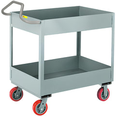 Shelf Utility Cart: 42" Long, 24" Wide, Steel, 3600 lb Capacity, Gray