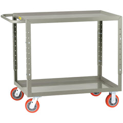 Welded Service Utility Cart: 54" Long, 30" Wide, Steel, 1200 lb Capacity, Gray