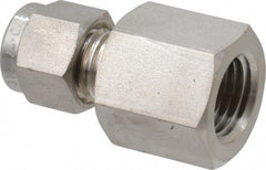 Compression Tube Connector: 1/4" Tube OD, Compression x FNPT