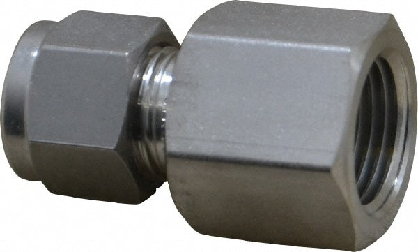 Compression Tube Connector: 3/8" Tube OD, Compression x FNPT