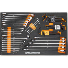 Combination Hand Tool Set: 59 Pc, 6 Point SAE/MM Wrench & Hex Key SAE/MM/Torx Set