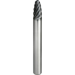 Barrel Cutter End Mills; End Type: Circle Segment Oval Form; Material: Carbide; Taper Angle Per Side: 100.00; Small End Diameter (mm): 12.00; Shank Diameter (mm): 12.0000; Length of Cut (mm): 25.0000; Helix Angle: 40.00