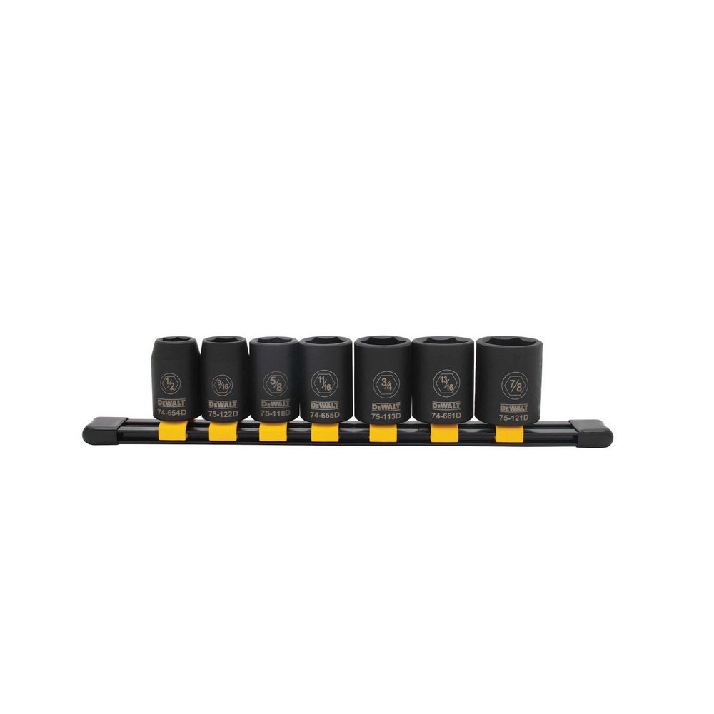 DeWALT Impact Socket Set: 7 Pc: 1/2"Dr