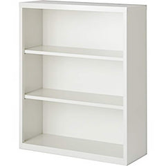 Bookcases; Overall Height: 42; Overall Width: 36; Overall Depth: 13; Material: Steel; Color: White; Shelf Weight Capacity: 160