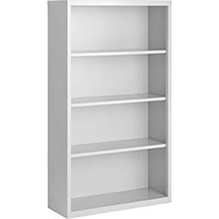 Bookcases; Overall Height: 52; Overall Width: 36; Overall Depth: 13; Material: Steel; Color: White; Shelf Weight Capacity: 160