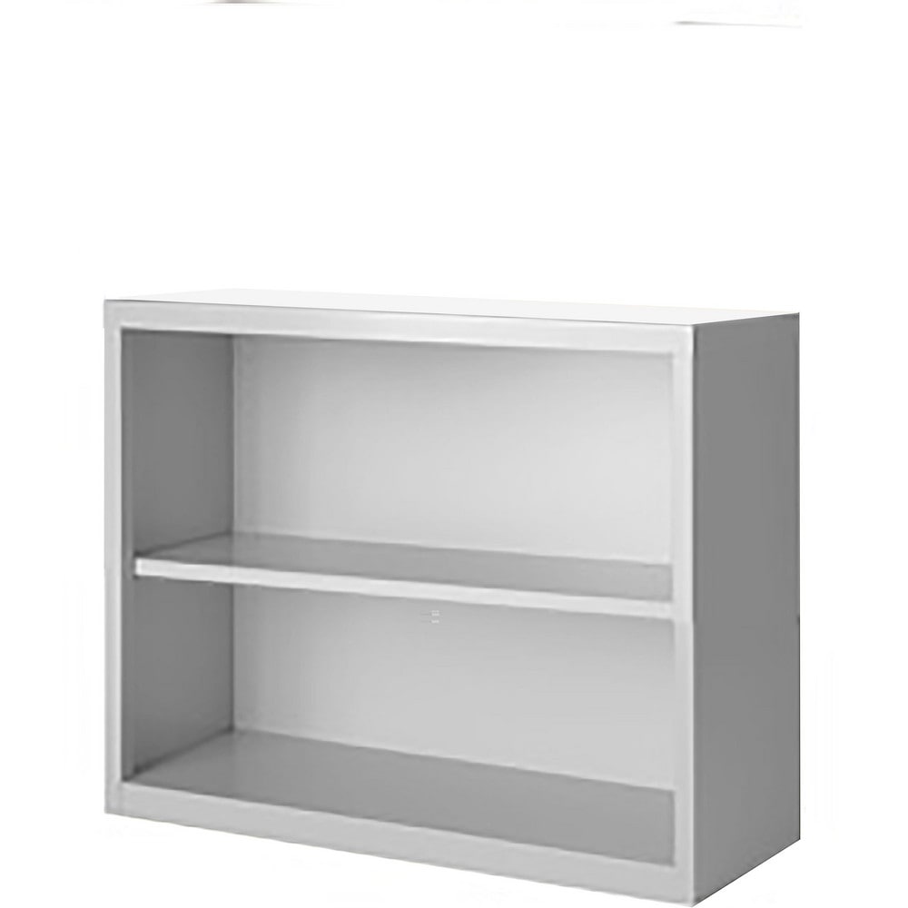 Bookcases; Overall Height: 30; Overall Width: 36; Overall Depth: 18; Material: Steel; Color: White; Shelf Weight Capacity: 160