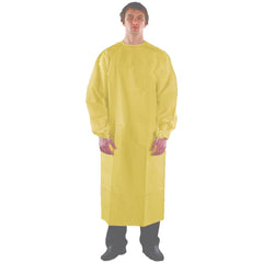 Disposable & Chemical-Resistant Apron:  Size  4X-Large,  83" Length,  0.2100 mil Thick,  Yellow