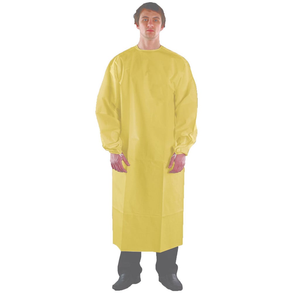 Disposable & Chemical-Resistant Apron:  Size  Medium,  69" Length,  0.2100 mil Thick,  Yellow