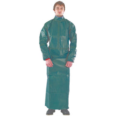 Disposable & Chemical-Resistant Apron:  Size  2X-Large,  79" Length,  0.3400 mil Thick,  Green