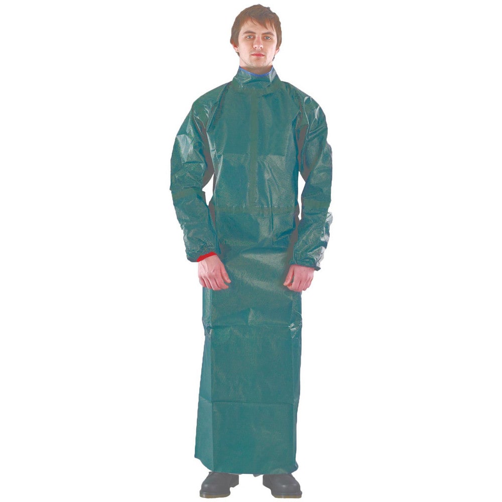 Disposable & Chemical-Resistant Apron:  Size  5X-Large,  83" Length,  0.3400 mil Thick,  Green