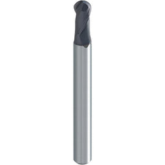 Ball End Mill: 10.00 mm Dia, 18.00 mm LOC, 2 Flute, Solid Carbide