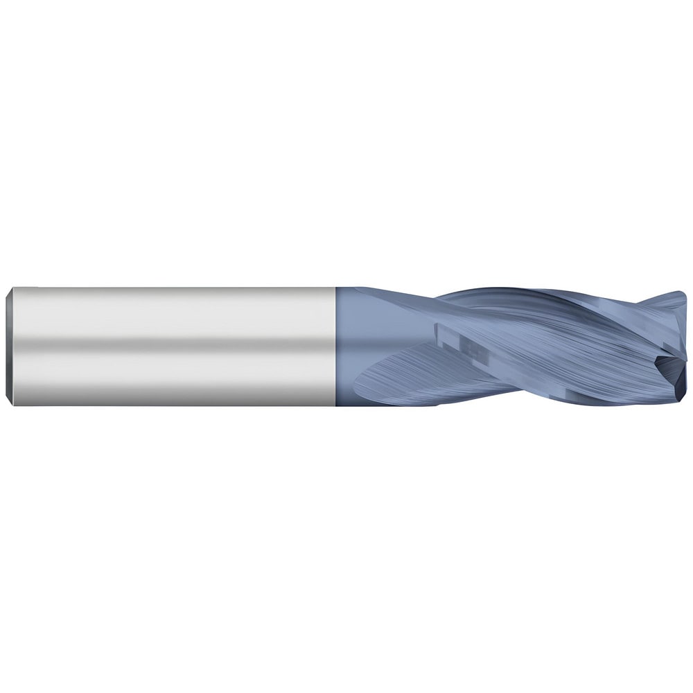 Corner Radius End Mill: 1/4" Dia, 3/4" LOC, 0.0600" Radius, 3 Flute, Solid Carbide