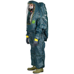 Encapsulated Suits:  Medium,  Green,  Multi-Layer Non-Woven Barrier Laminate Fabric,  N/AClosure,  Taped & Welt,  Yes