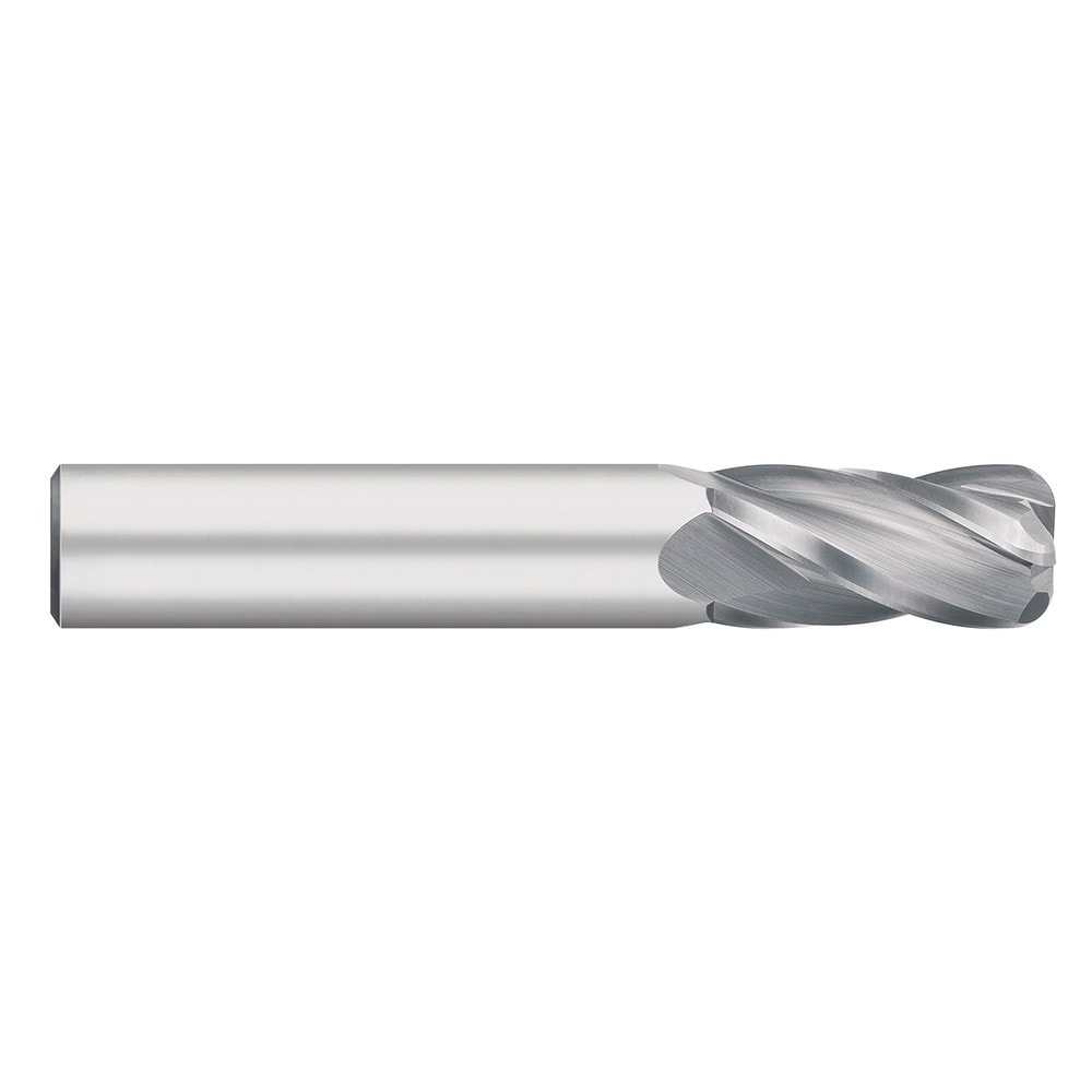 Corner Radius End Mill: 5/16" Dia, 13/16" LOC, 0.0300" Radius, 4 Flute, Solid Carbide