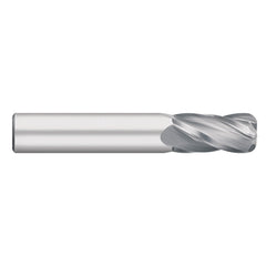 Corner Radius End Mill: 3/16" Dia, 5/8" LOC, 0.0150" Radius, 4 Flute, Solid Carbide